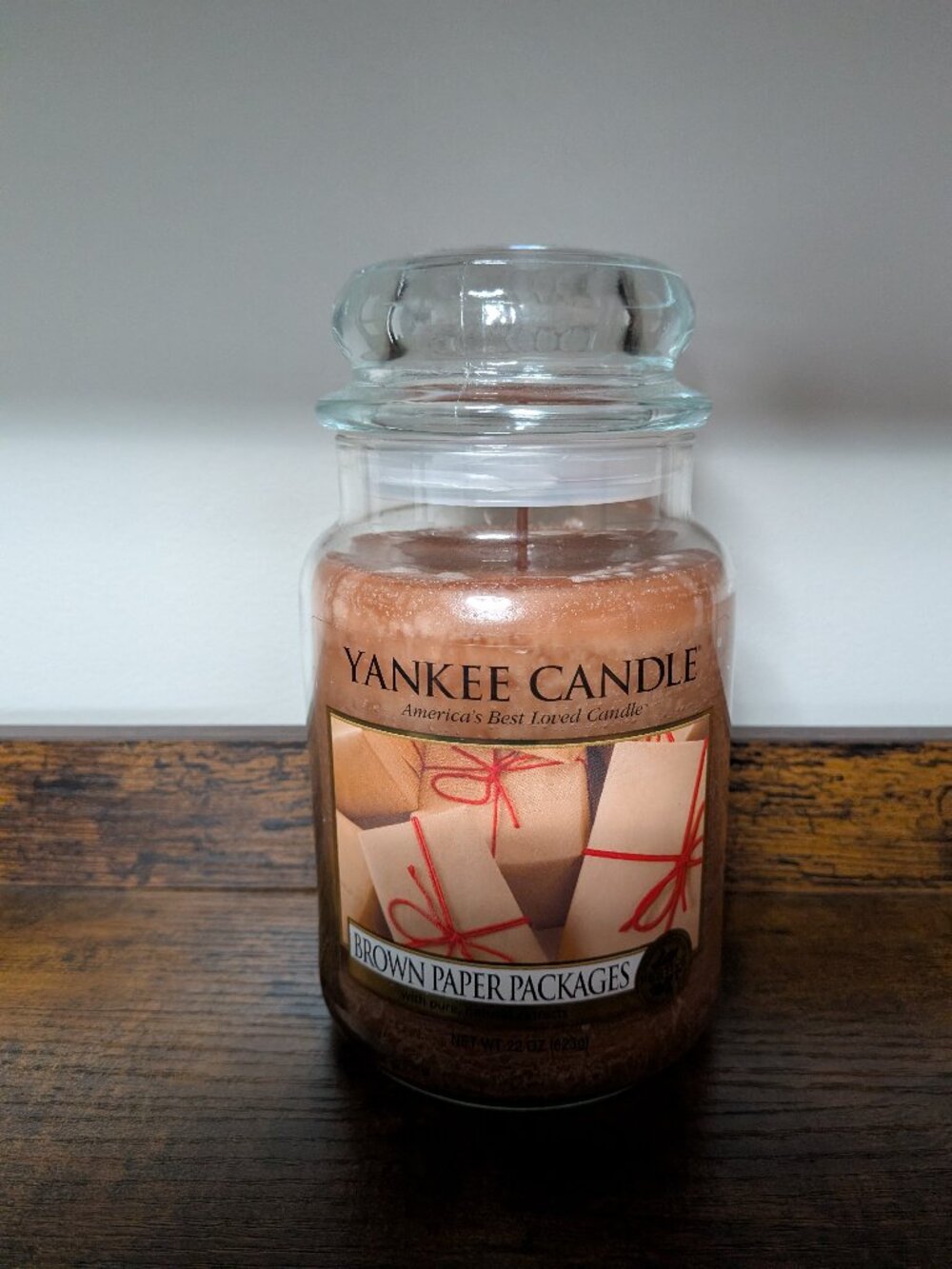 yankee candle brown paper packages large 22oz jar white label